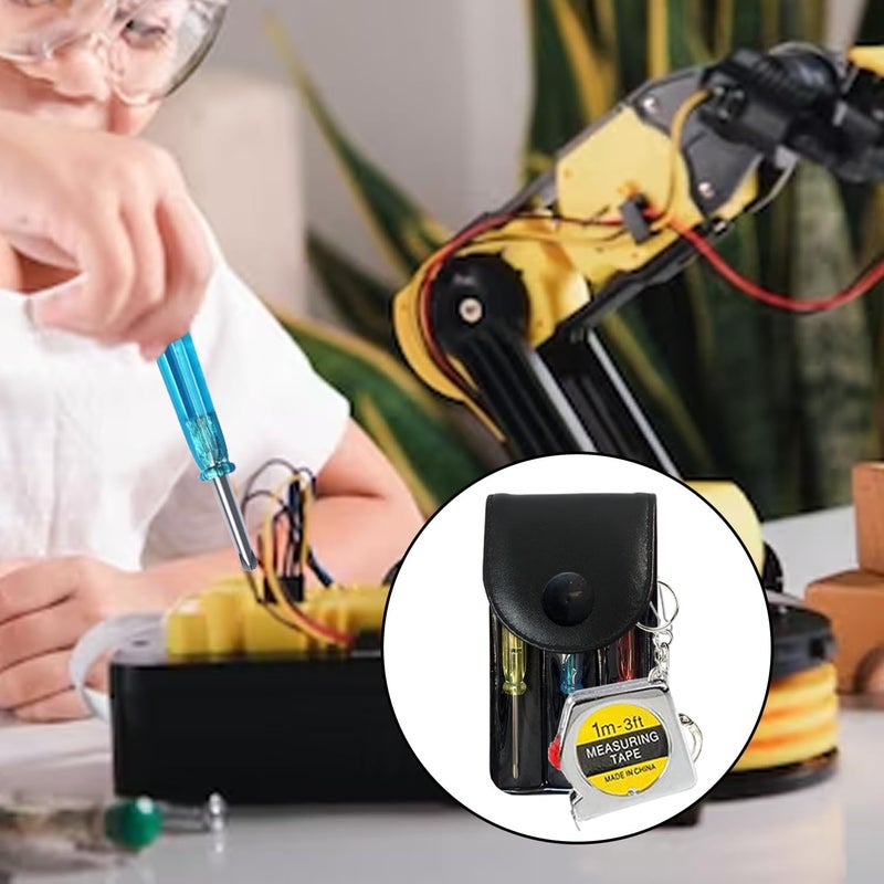 LonlyEagle Mini Screwdriver Keychain Tape Measure Keychains Set Retractable Keychain Tape Measure Mini Screwdrivers in Pouch Keychain for Birthday Party Favors and Daily Use, 1 m/ 3 ft (24 Pcs) - Image 3